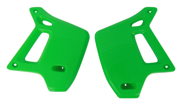Green Radiator Side Covers Plastics Shrouds fits Kawasaki 1990-94 KDX200 KDX 200
