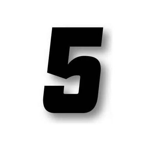 Factory Effex 3pk Racer Digits 4.5in #5 Numbers Black 09-10015