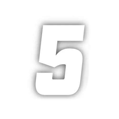 Factory Effex 3pk Racer Digits 4.5in #5 Numbers White 09-10025