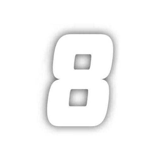 Factory Effex 3pk Racer Digits 4.5in #8 Numbers White 09-10028