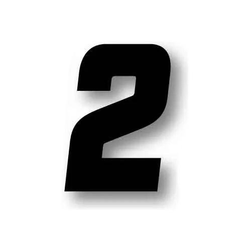 Factory Effex 3pk Racer Digits 5.5in #2 Numbers Black 09-10032