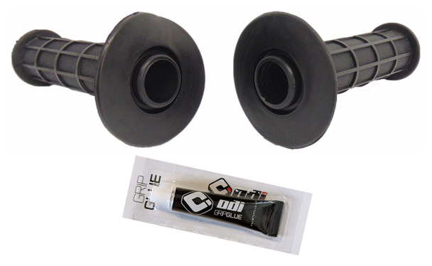 Motocross MX 7/8" 115mm Bar ATV Quad Grips wGlue Black for Honda Kawasaki Yamaha