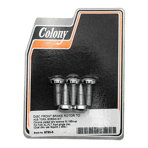 Front Brake Rotor Hardware Kit Torx Colony 8793-5 replaces 3655