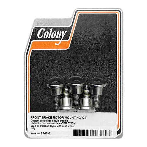 Chrome Button Head Brake Rotor Hardware Colony 2341-5 replaces 3762M