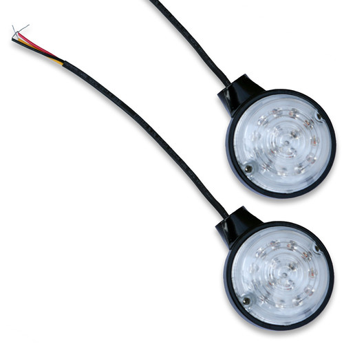 Bar Mount LED Turn Signals Clear Amber Burly Brand B13-2502B