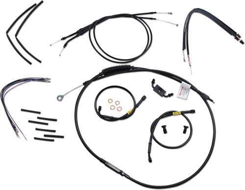 12" T-Bars Cable Kit ABS Black Burly Brand B30-1212