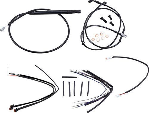 14" T-Bars Cable Kit Non-ABS Black Burly Brand B30-1265
