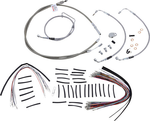 15" Ape Hanger Cable Kit Non-ABS Stainless Steel Burly Brand B30-1105