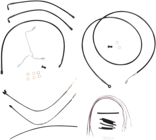 15" Ape Hanger Cable Kit Non-ABS Black Burly Brand B30-1114