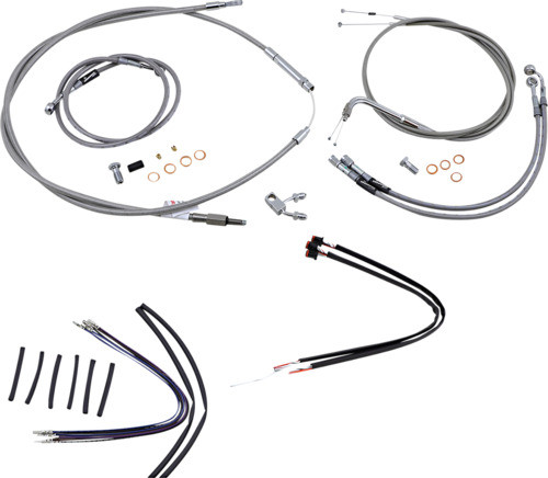 14" Ape Hanger Cable Kit ABS Stainless Steel Burly Brand B30-1127