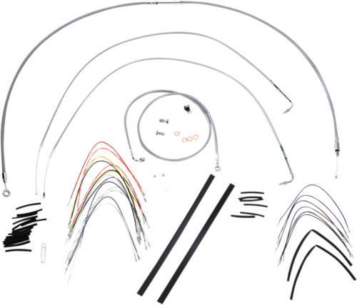 14" Ape Hanger Cable Kit Stainless Steel Burly Brand B30-1050