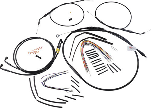 12" Ape Hanger Cable Kit Dual Disc Black Burly Brand B30-1197