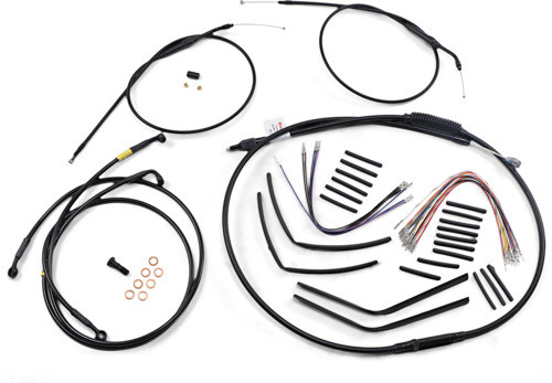 12" T-Bars Cable Kit Dual Disc Black Burly Brand B30-1190