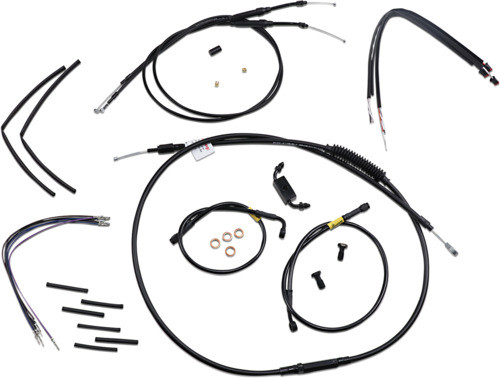 12" Ape Hanger Cable Kit ABS Black Burly Brand B30-1214