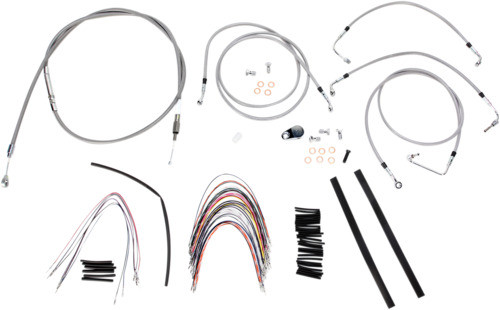 14" Ape Hanger Cable Kit ABS Stainless Steel Burly Brand B30-1094