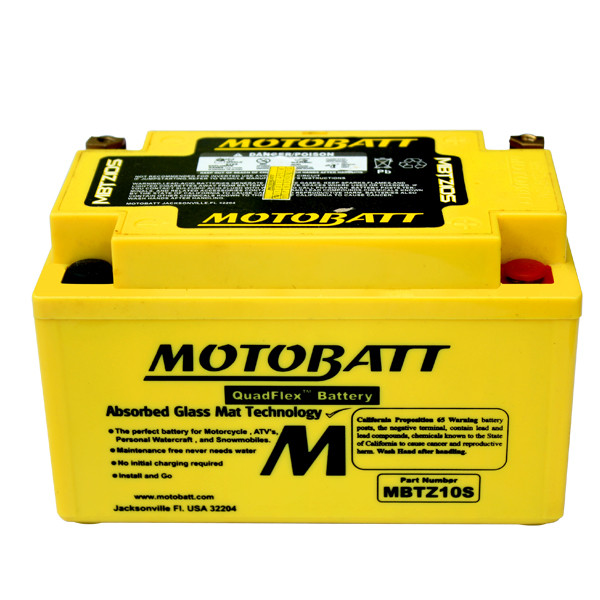 MotoBatt AGM Battery 2008 fits Kawasaki EX 250 Ninja 250R 2011-12 Yamaha FZ 800