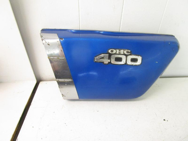 1975 75 Kawasaki KZ 400 Left Side Covers Blue 36001-048-2L