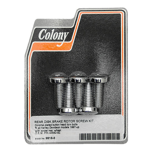 Rear Brake Rotor Hardware Kit Torx Colony 9818-5 replaces 43567-92