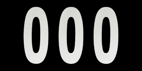 Factory Effex 3pk 6in Number 0 Stickers White 02-4460