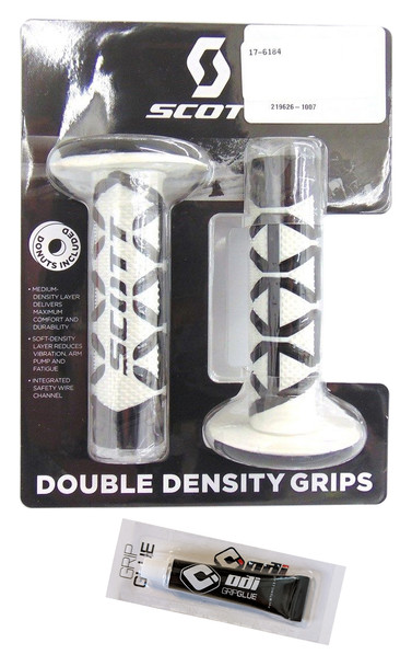 Scott Diamond 7/8 Grip wGlue MX Black White for Honda Kawasaki Yamaha Suzuki KTM