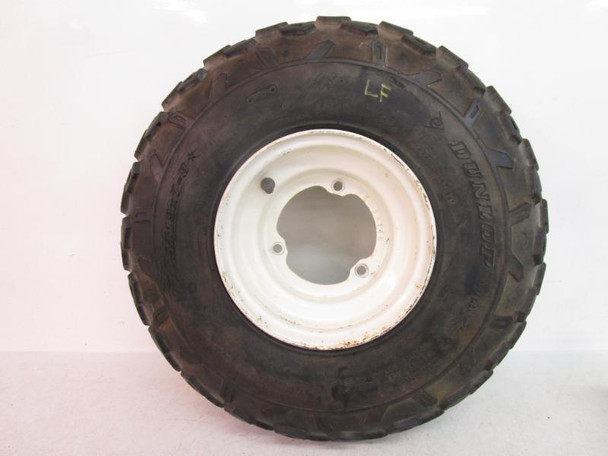 01 Suzuki LT80 OEM Front Left Wheel and Dunlop Tire 55310-40B00-14L 1990-2006