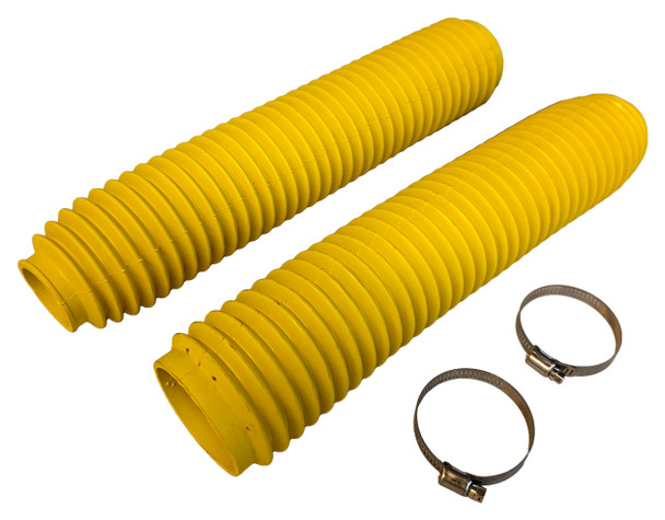 Dirt Bike Enduro Fork Boots Gaiters Yellow 43x56x380mm Honda Yamaha Suzuki Kaw