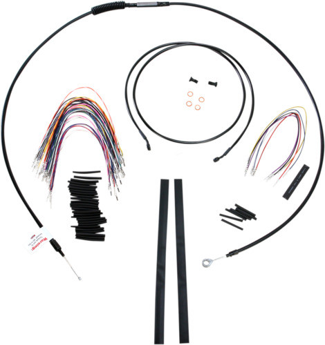 15" Ape Hanger Cable Kit ABS Black Burly Brand B30-1100