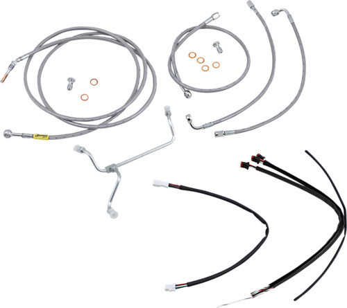 15" Ape Hanger Cable Kit Non-ABS Stainless Steel Burly Brand B30-1239