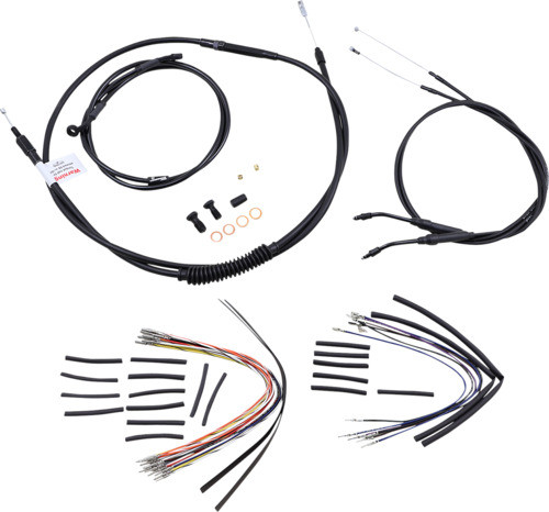 14" Ape Hanger Cable Kit Black Burly Brand B30-1037