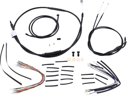 12" Ape Hanger Cable Kit Black Burly Brand B30-1036