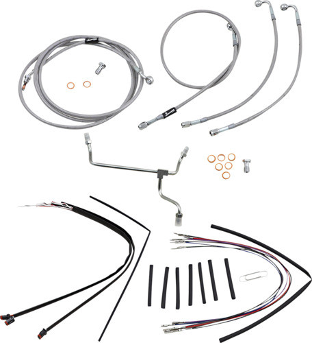 16" Ape Hanger Cable Kit Non-ABS Stainless Steel Burly Brand B30-1156