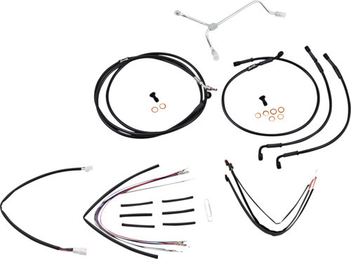 14" Ape Hanger Cable Kit Non-ABS Black Burly Brand B30-1173