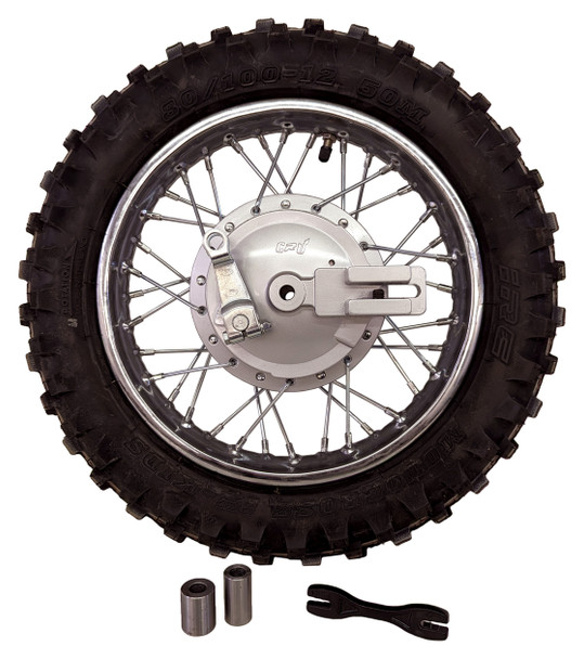 Complete Rear Rim Wheel Brake Sprocket Assembly w/ Tire for Honda CRF 110 CRF110