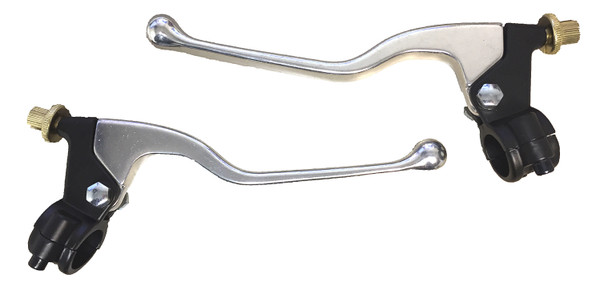 Clutch & Brake Lever Set w/Perch Cable Adjuster for Honda Kawasaki Yamaha Suzuki
