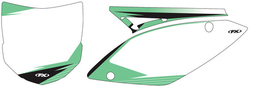 Factory Effex Graphic Number Plate Backgrounds White for KX250 13-16 KX450 13-15