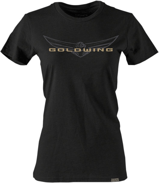 Factory Effex Honda Gold Wing Sketched Women's Short Sleeve Shirt Black
