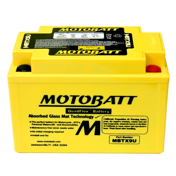 MotoBatt AGM Battery 1999-2012 fits Honda TRX 400X 400EX Fourtrax Sportrax