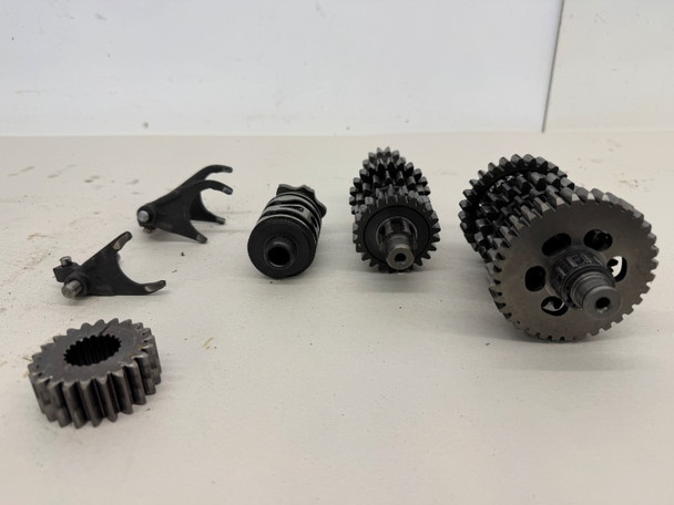 1986-1988 Kawasaki KDX 200 Transmission Input Output Gears Shifting Fork Drum