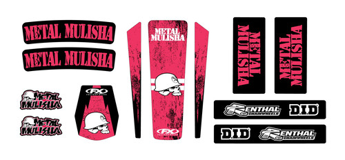 Factory Effex Metal Mulisha Universal Sticker Trim Kit Black Red 23-50360