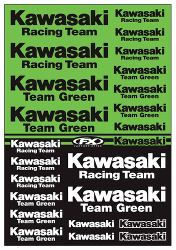 Factory Effex Kawasaki Racing Sticker Sheet 22-68132