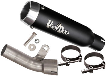 Voodoo Mini Meg Shorty Slip-On Muffler w Mid-Pipe for Kawasaki