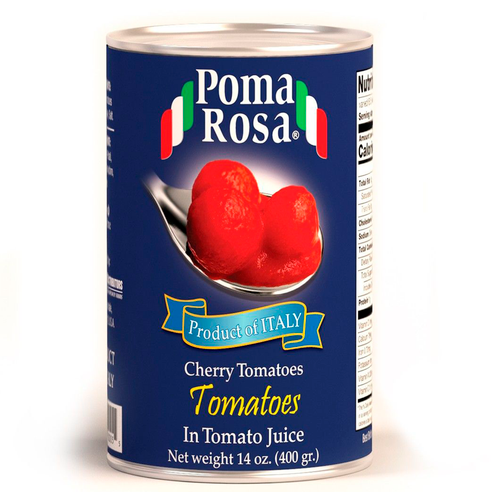 Cherry Tomatoes In Natural Juice, Poma Rosa, Sarno, 14 oz (400 g)