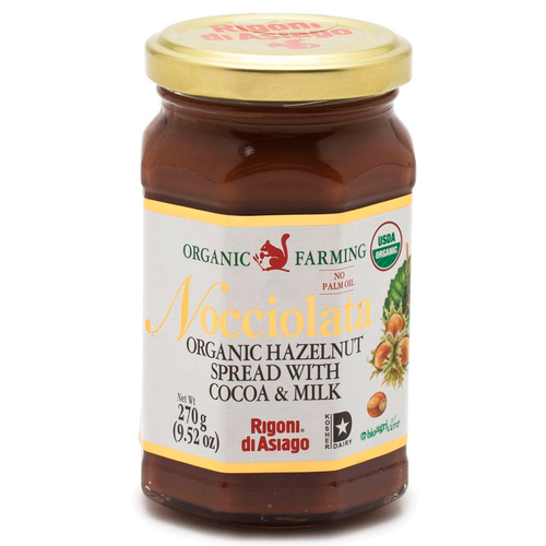 Organic Hazelnut Spread, Cocoa & Milk, Nocciolata, Asiago, 9.52 oz (270 g)