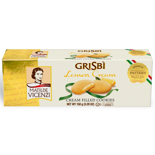 Lemon Cream Cookies, Grisbi, Vicenzi, Italy, 5.29 oz (150 g)