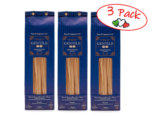 Pasta Bucatini,  Gentile, Gragnano-Napoli, 1.1 lb (500 g) - 3 PACK