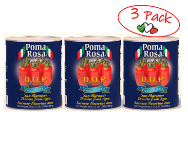 San Marzano Tomato, Pomodori San Marzano, Dop, Poma Rosa, Sarno, 28 oz (800  g) - 3 PACK