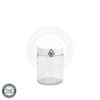 California Symbol Clear with Perforation Printable Label, 0.625" x 1.875" front view on a jar with a white lid.