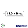 1 LB. / 28 oz. Product, Generic Paper Label,  0.375" x 1.5" (Qty 5,000 Per Roll)