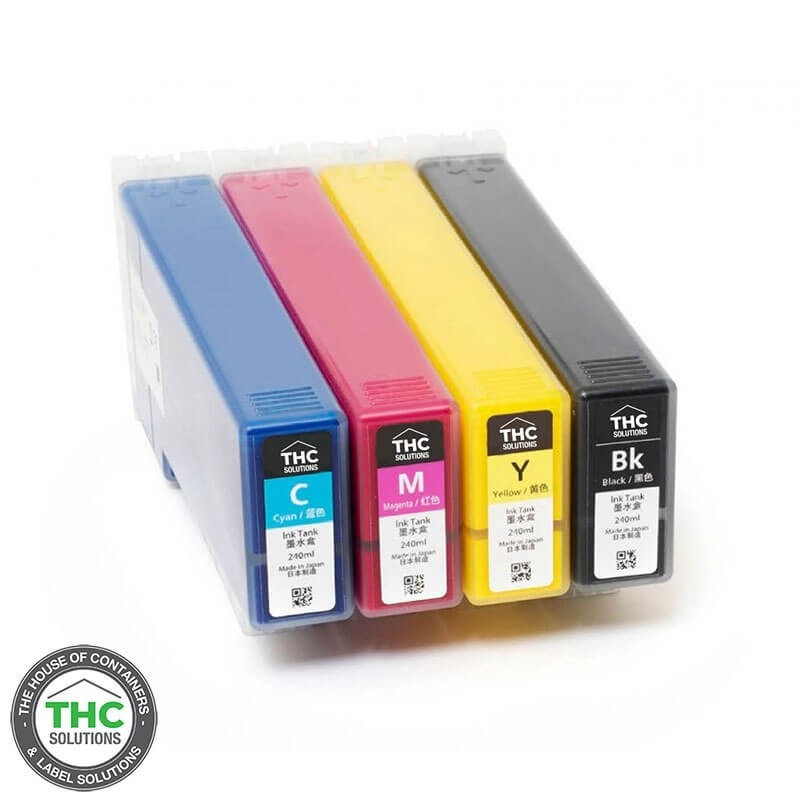 THC HIGH-REZ Printer Dye Ink Cartridges - 4 Color Pack (Cyan