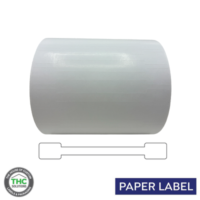 Blank Tamper Evident Labels - 4" X 0.5" Color White, Semi Gloss Paper (1,000 Per Roll)